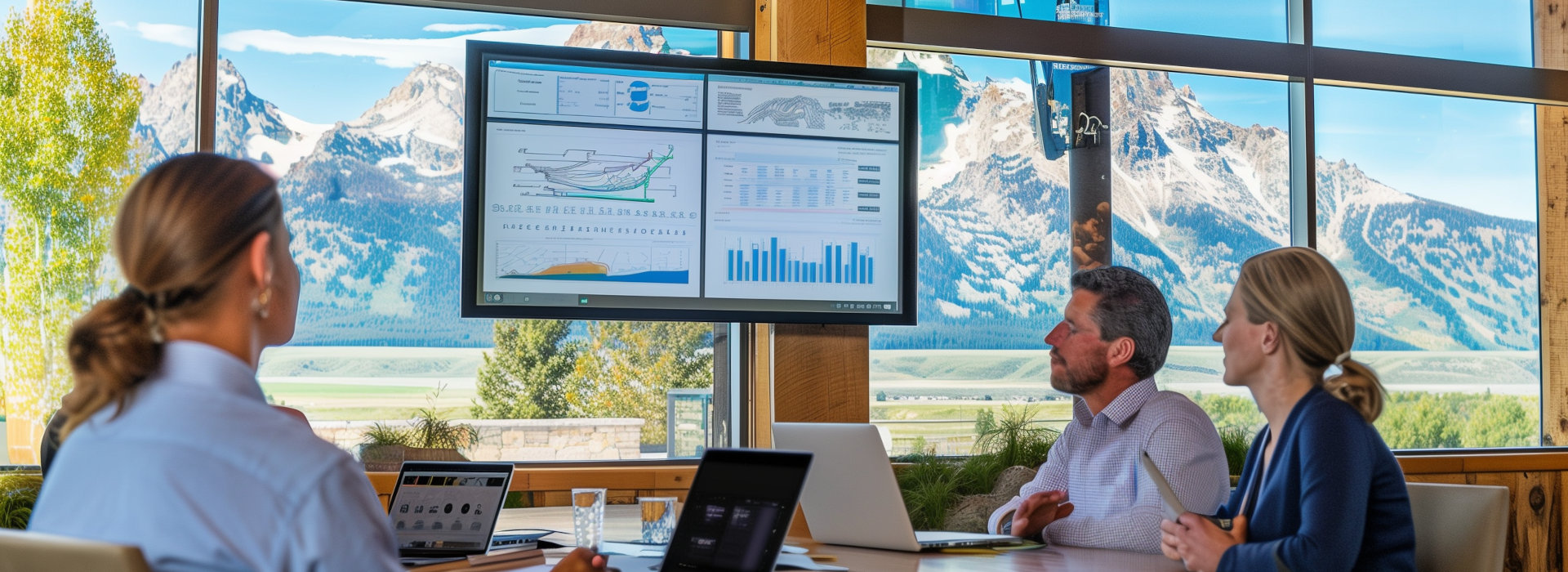 Strategic advisory with Wyoming mountain conference room